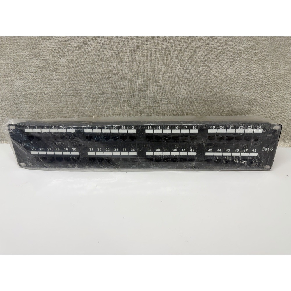 Cat6 48 Port Patch Panel Rack Mount RJ45 Network Ethernet T568A/B